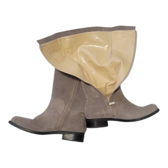 Marina Rinaldi Women's Gray Leather Wide Calf Knee Boots Size EU 40 / US 10 - Picture 5 of 9